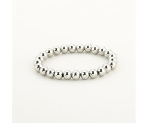 アクセサリー Silver Beaded Bracelet / Medium Amazon.com: Sterling Silver Stretch Bead Bracelet High