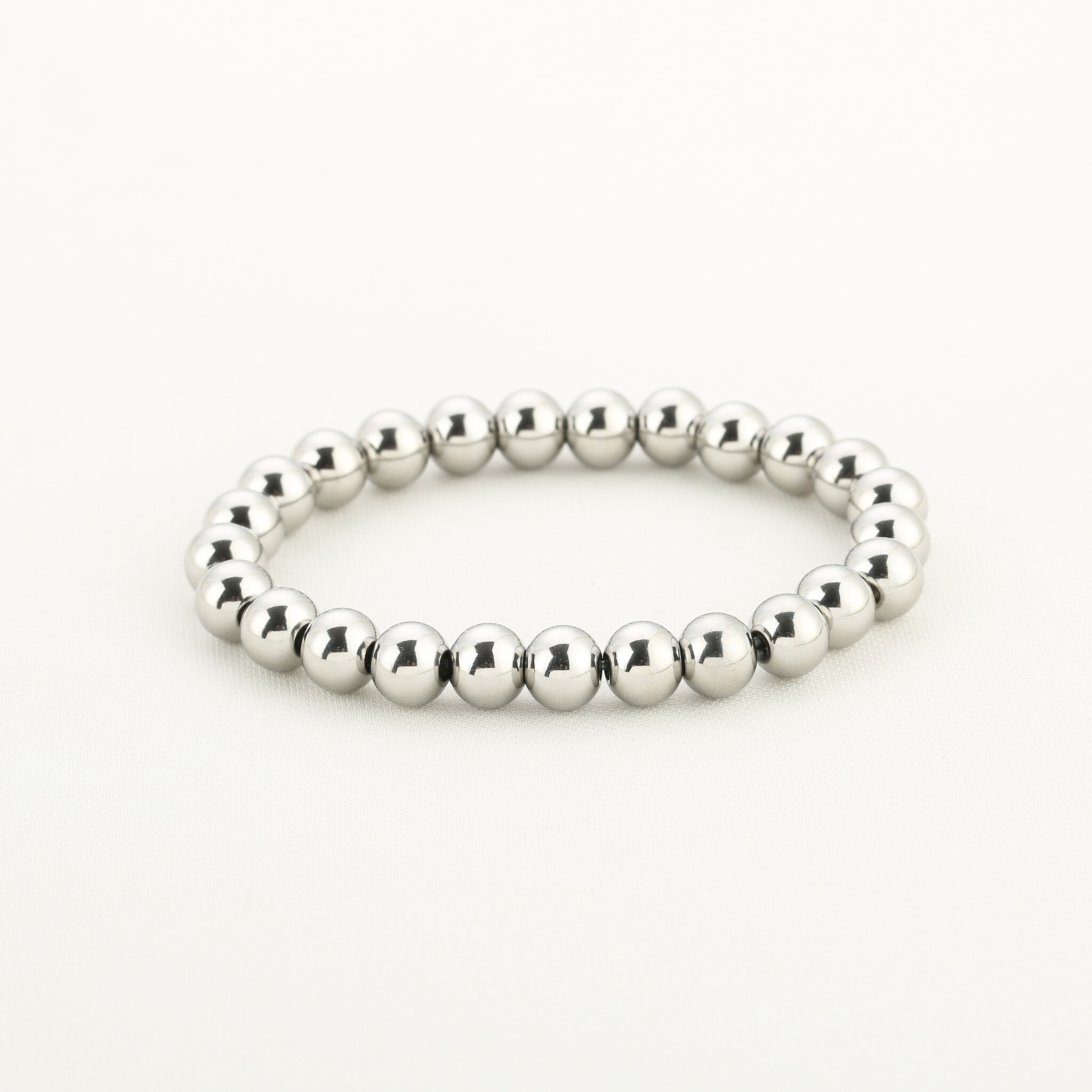Silver Basic Beads Bracelet / Medium - Hello My Love