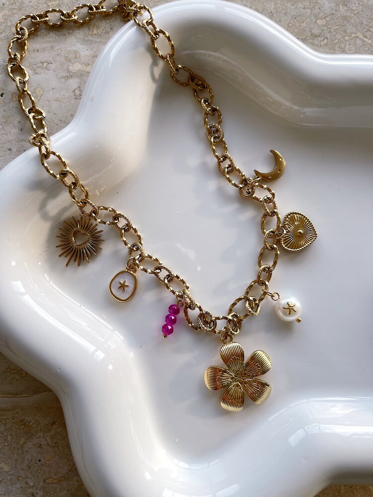 Gold 7 Mixed Charms Necklace / Type C5