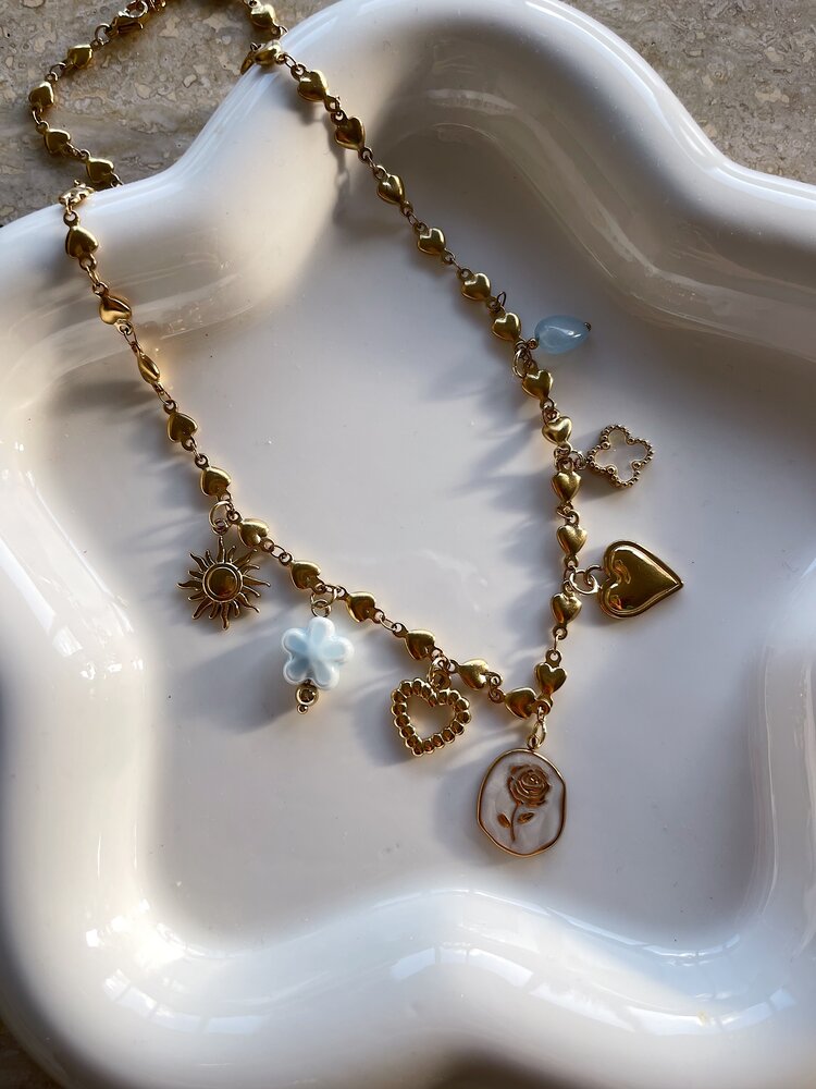 Gold 7 Mixed Charms Necklace / Type C6