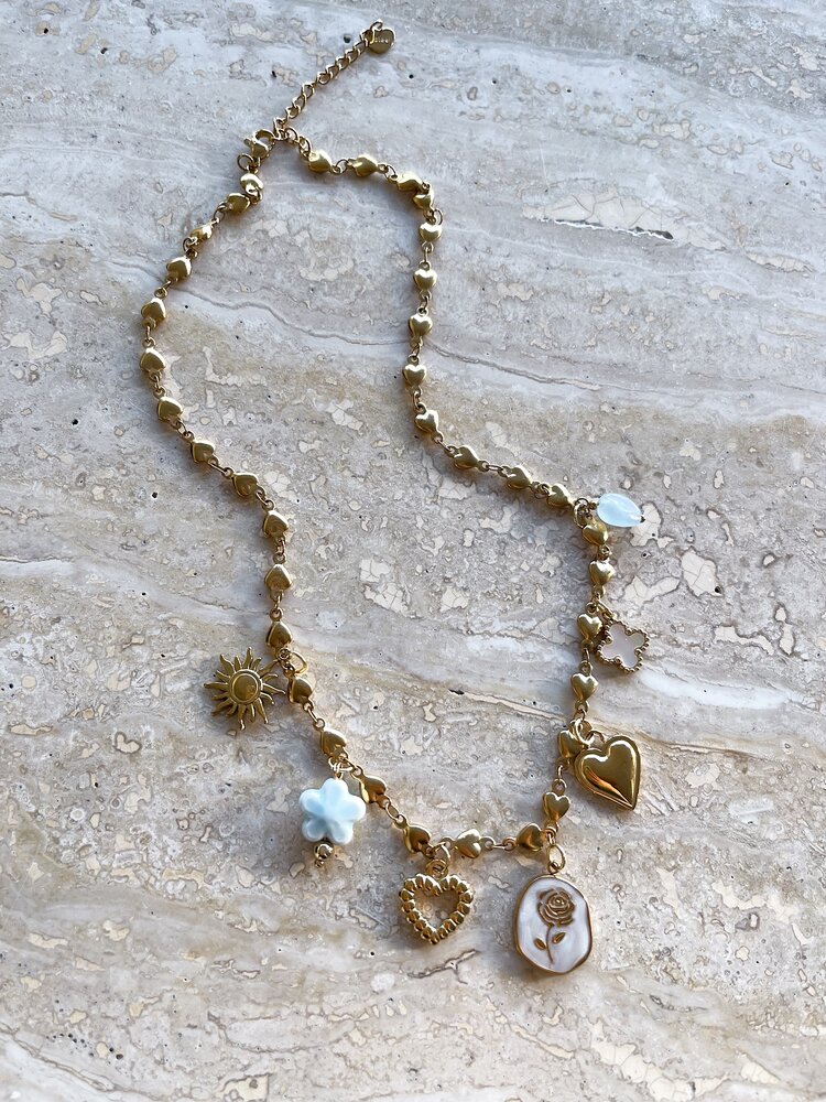 Gold 7 Mixed Charms Necklace / Type C6