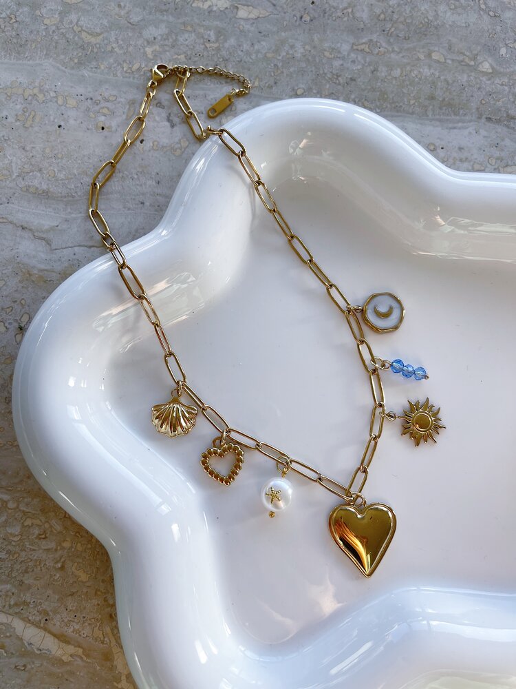 Gold 7 Mixed Charms Necklace / Type C7