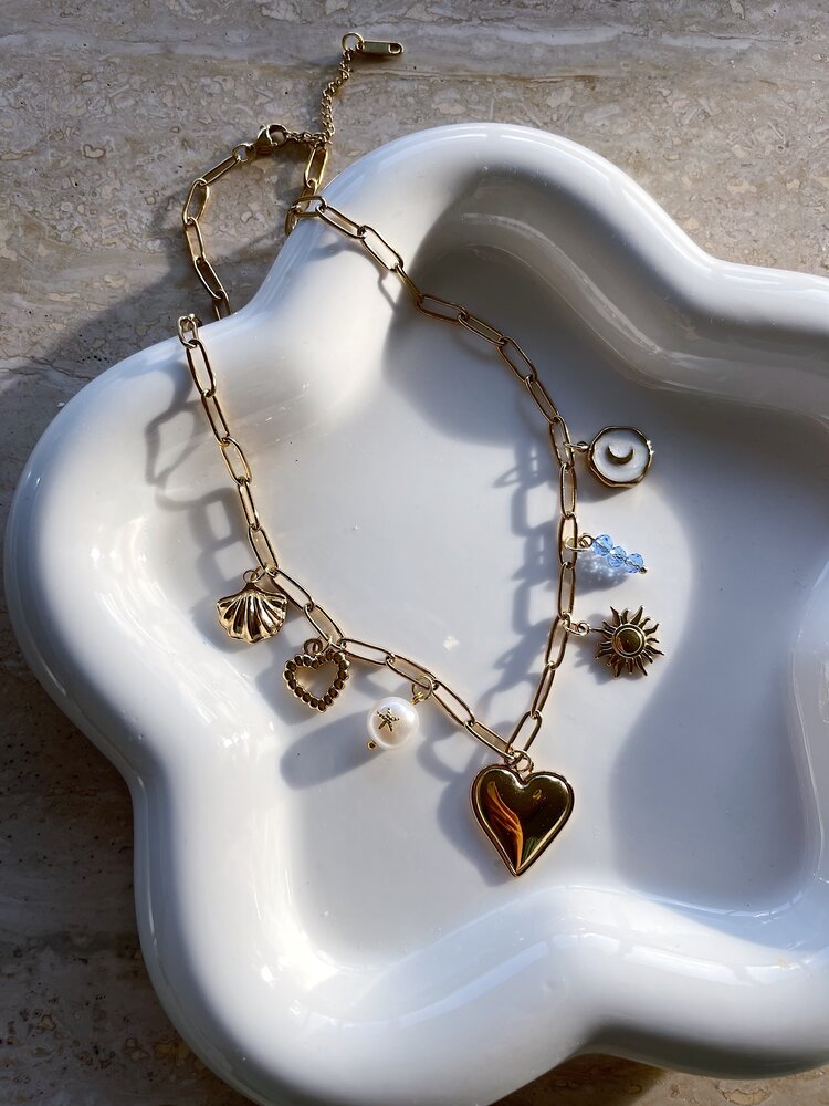 Gold 7 Mixed Charms Necklace / Type C7