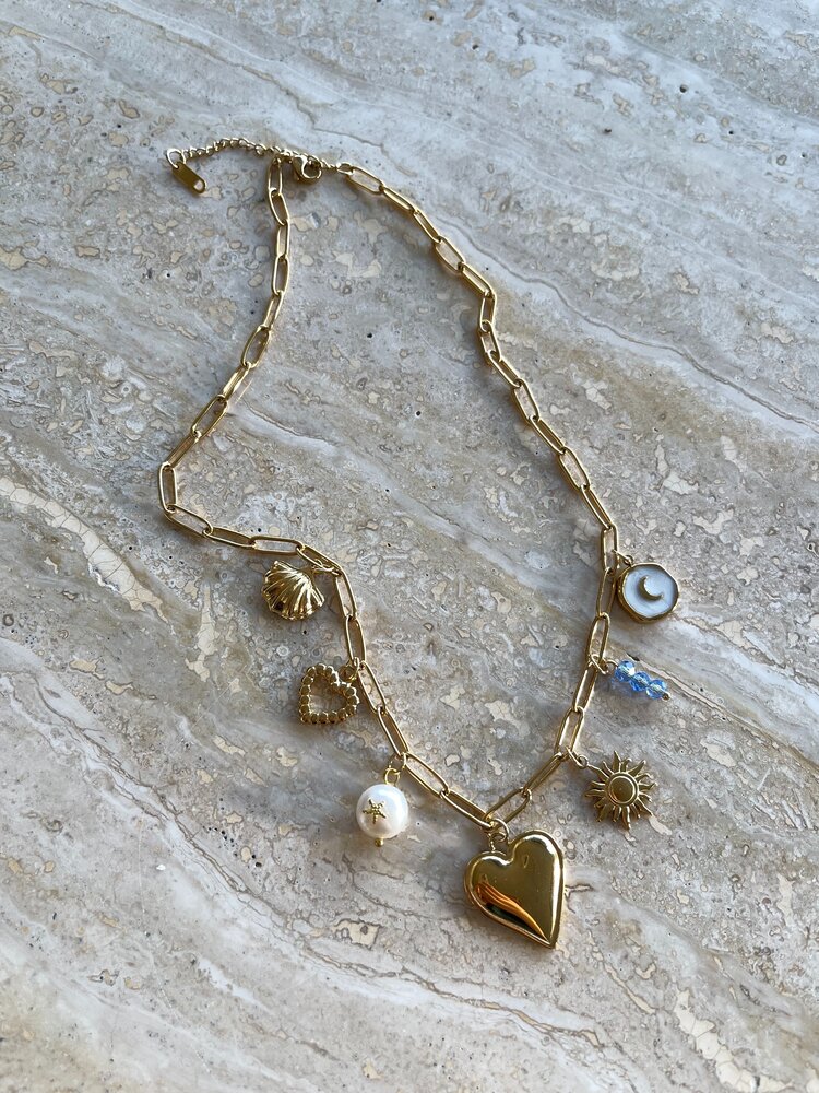Gold 7 Mixed Charms Necklace / Type C7