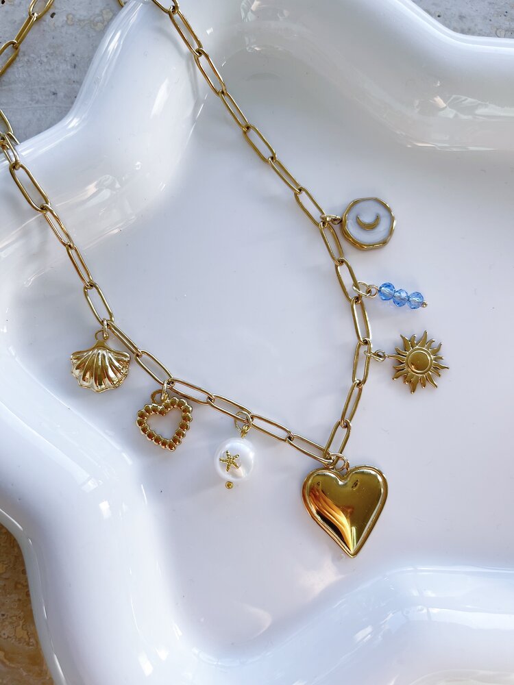 Gold 7 Mixed Charms Necklace / Type C7