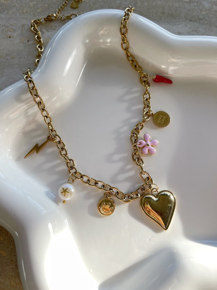 Gold 7 Mixed Charms Necklace / Type C8