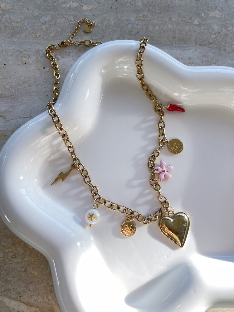 Gold 7 Mixed Charms Necklace / Type C8