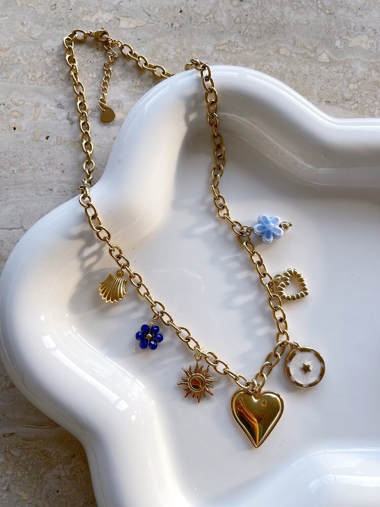 Gold 7 Mixed Charms Necklace / Type C10