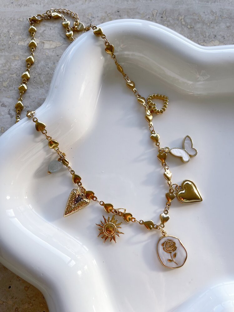 Gold 7 Mixed Charms Necklace / Type C11