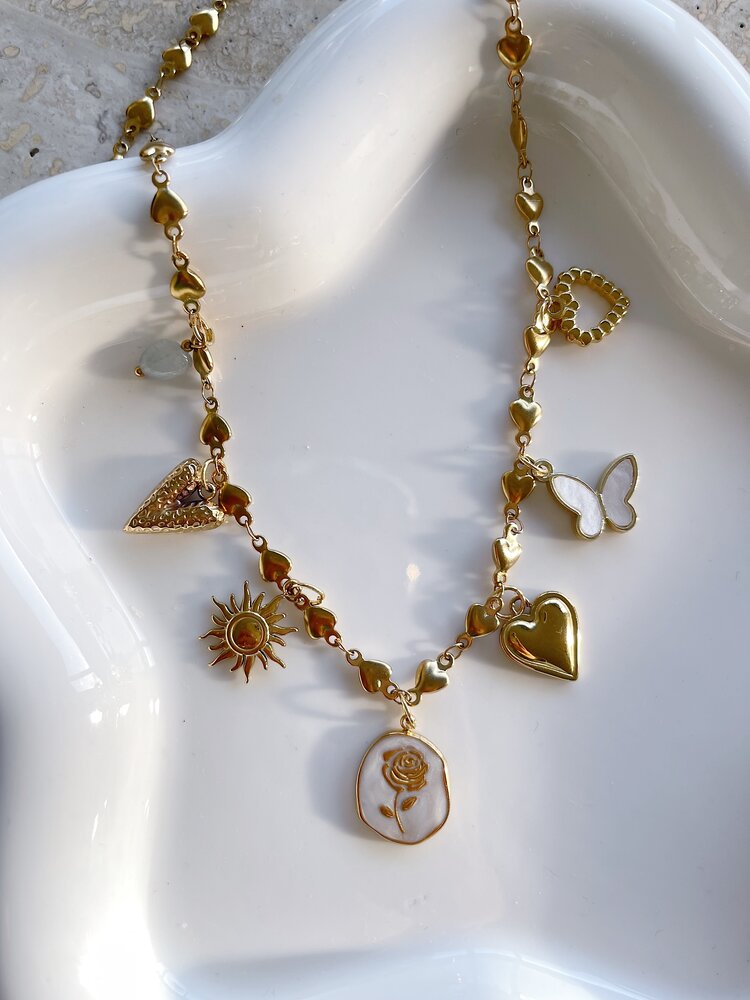 Gold 7 Mixed Charms Necklace / Type C11