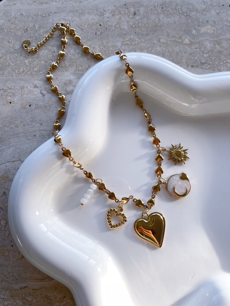 Gold 5 Mixed Charms Necklace / Type B6