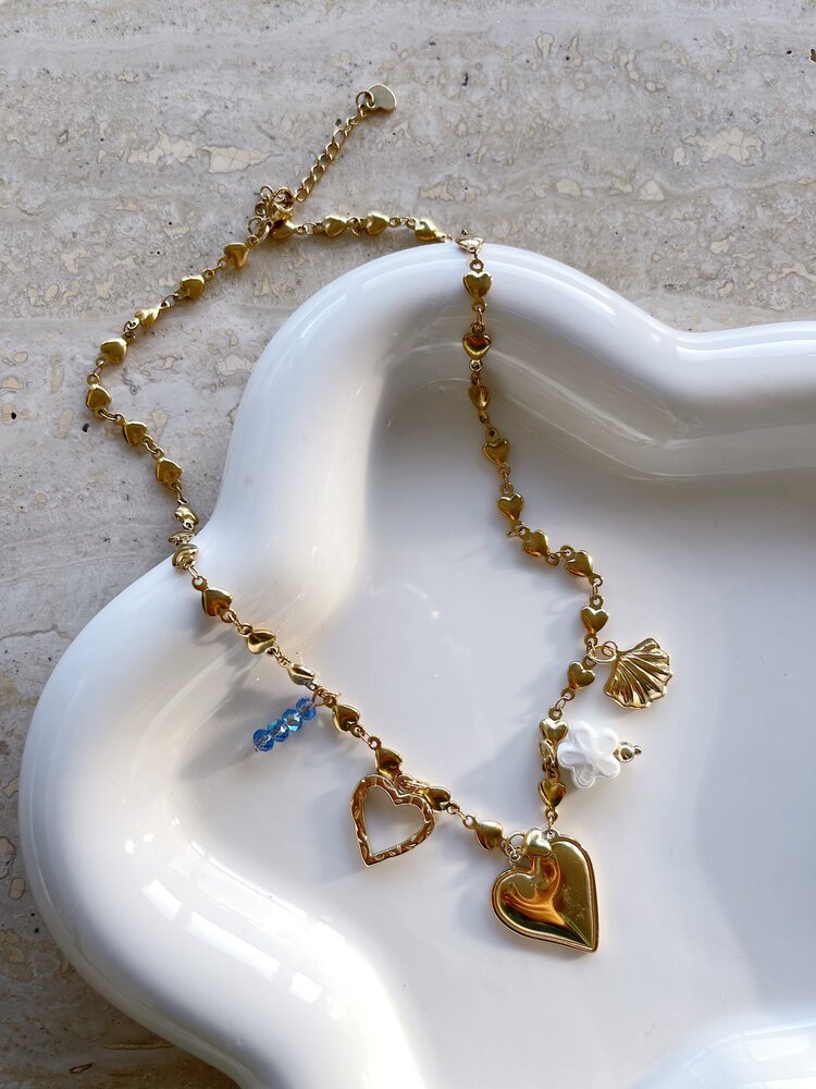 Gold 5 Mixed Charms Necklace / Type B8