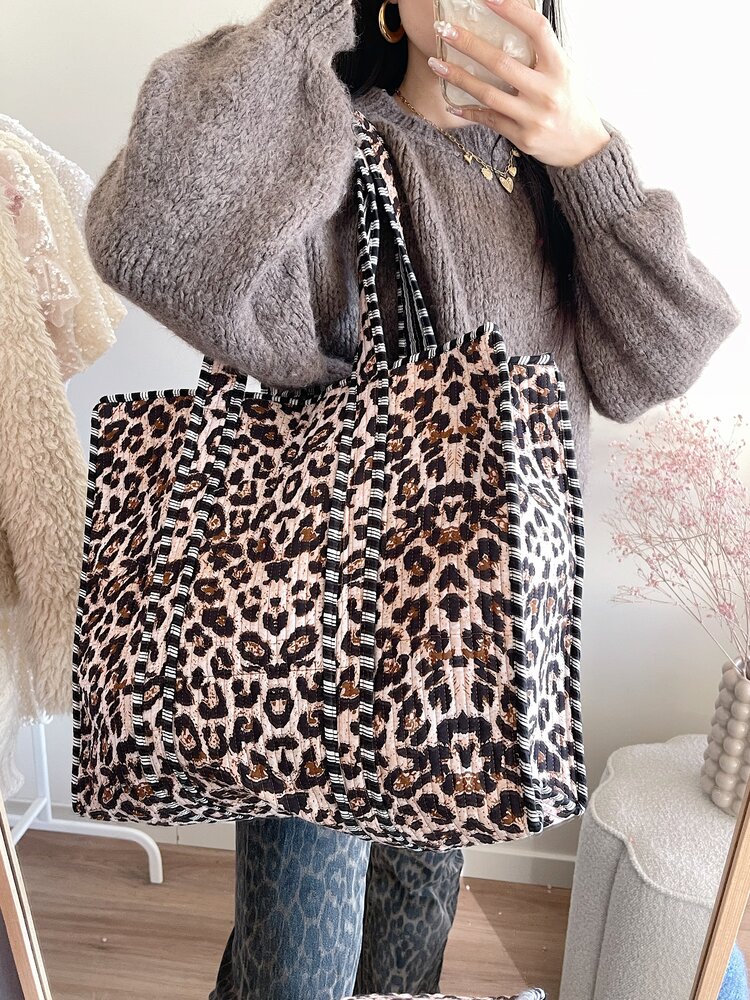 Macie Leopard Shopper Bag / Brown
