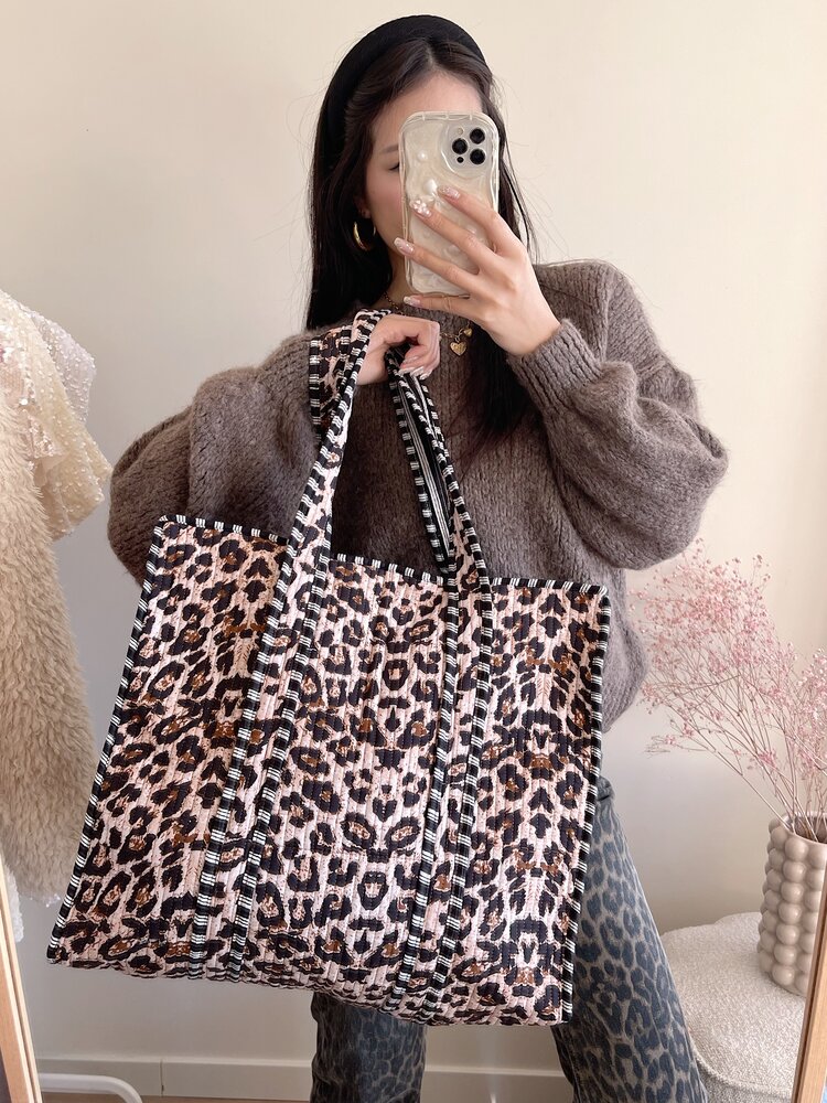 Macie Leopard Shopper Bag / Brown