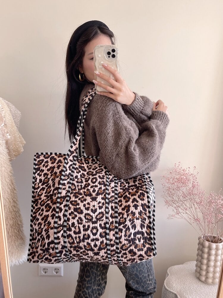 Macie Leopard Shopper Bag / Brown