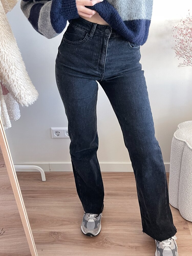 Myrna Wide Leg Jeans / Dark Grey