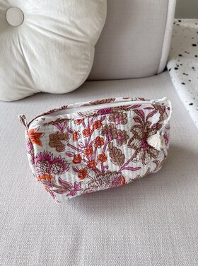 Bali Flower Pouch / White & Pink (S)