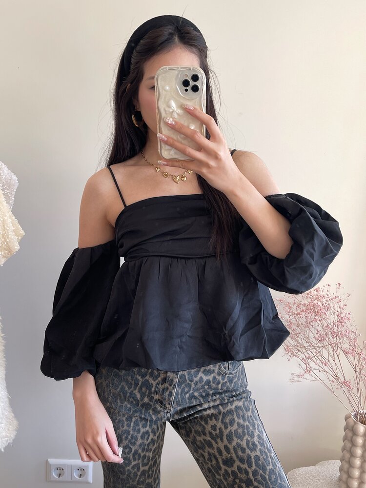 Linde Puff Sleeve Top / BlackLinde Puff Sleeve Top / White - Copy