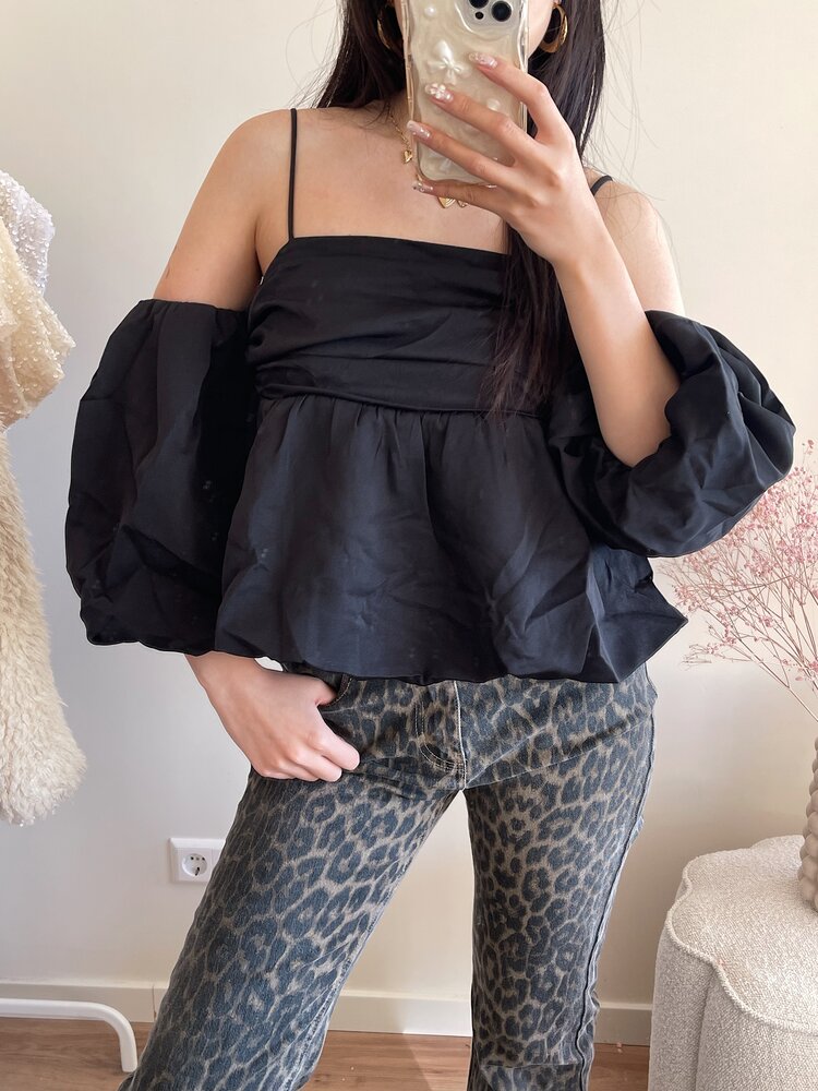 Linde Puff Sleeve Top / BlackLinde Puff Sleeve Top / White - Copy