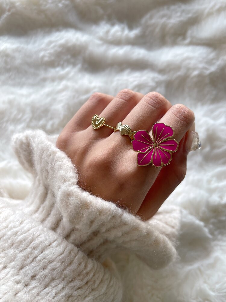 Gold Heart Dots Ring