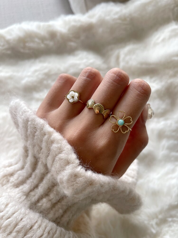 Gold Dainty Sea Shell Ring