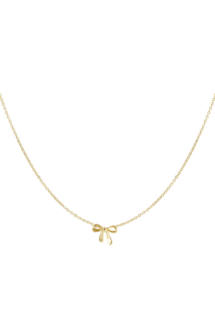 Gold Simple Bow Necklace