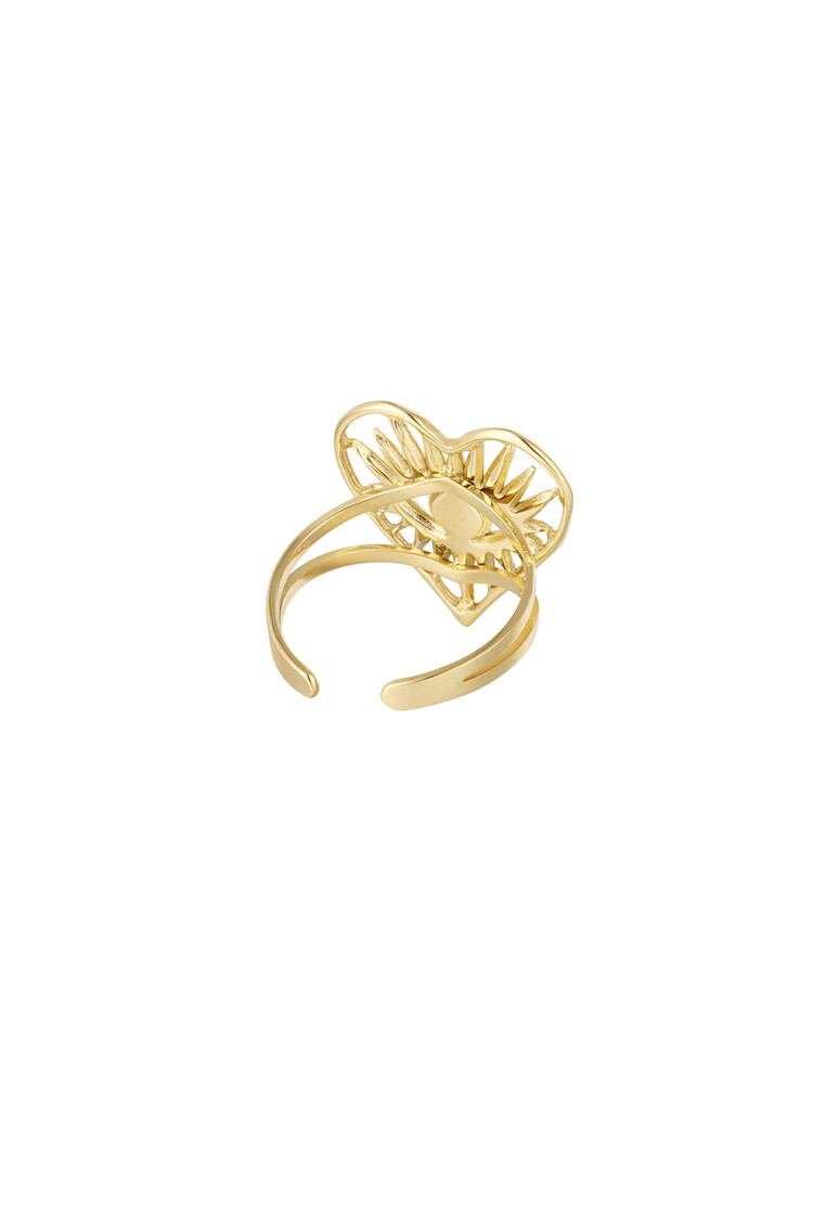 Gold Heart Eye Ring