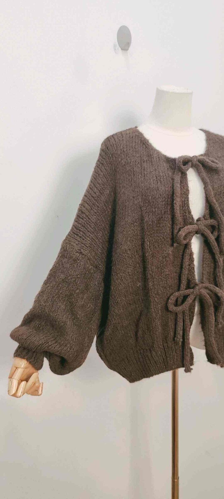 Nimi Bow Knit Sweater / Brown