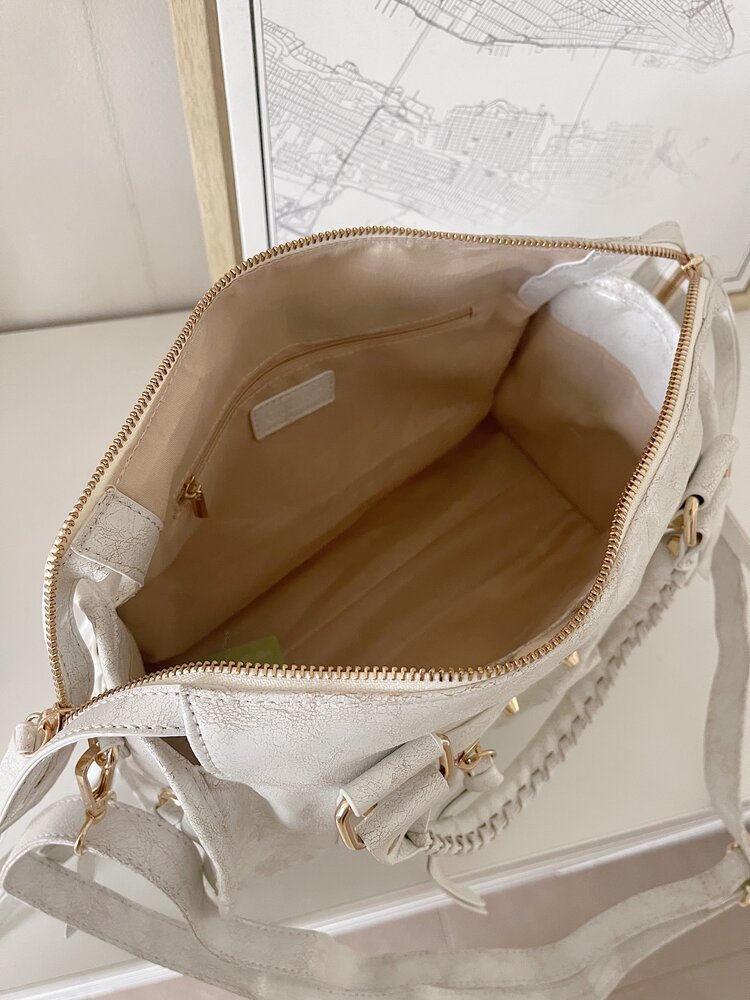Sara City Studs Bag / Beige Ecru