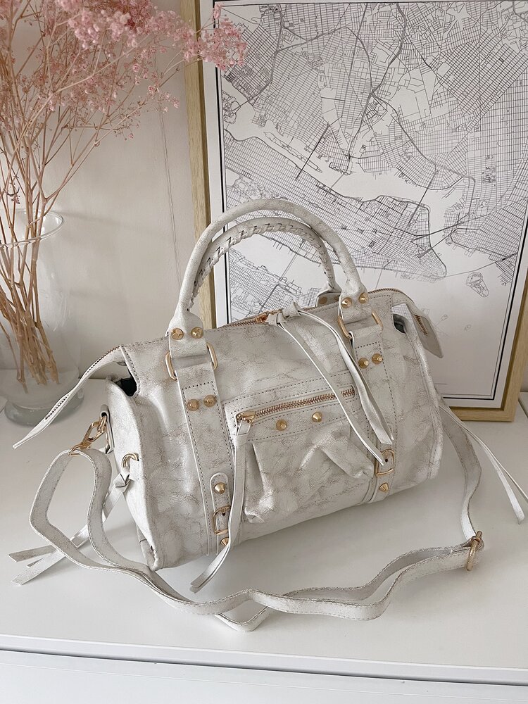 Sara City Studs Bag / Beige Ecru