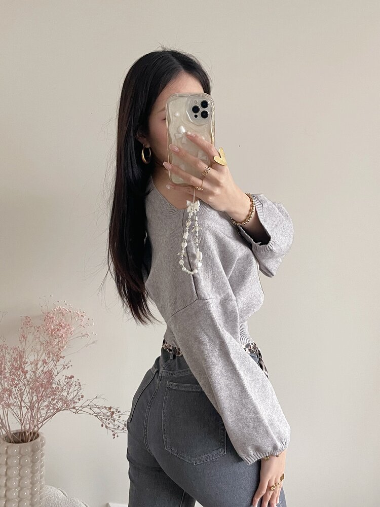 Joyce Off Shoulder Sweater / Grey