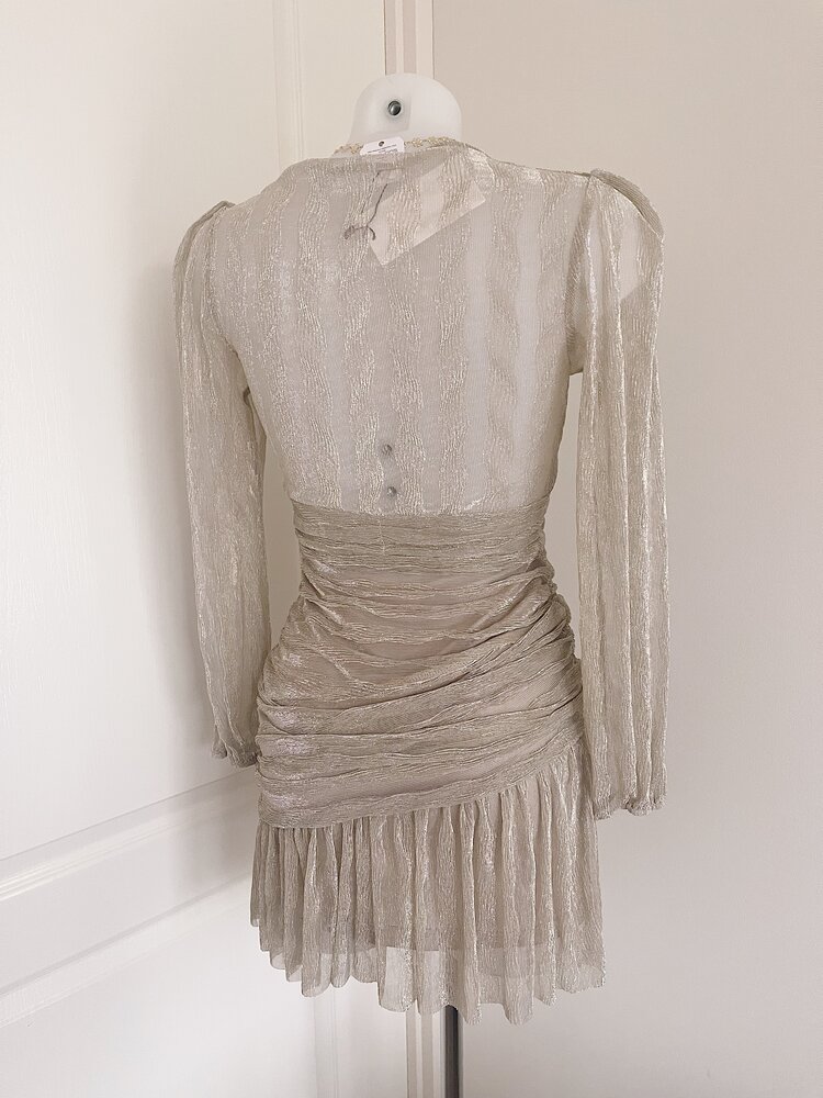 Marina Lurex Pleated Dress / Gold