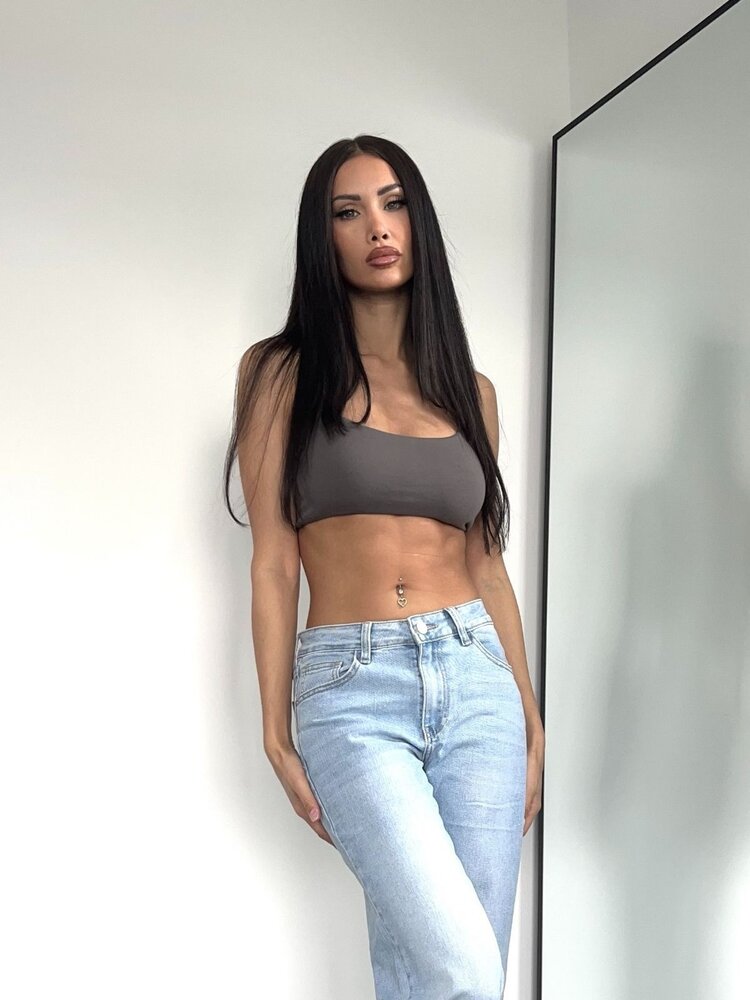 Jionni Mid Waist Straight Leg Jeans / Blue