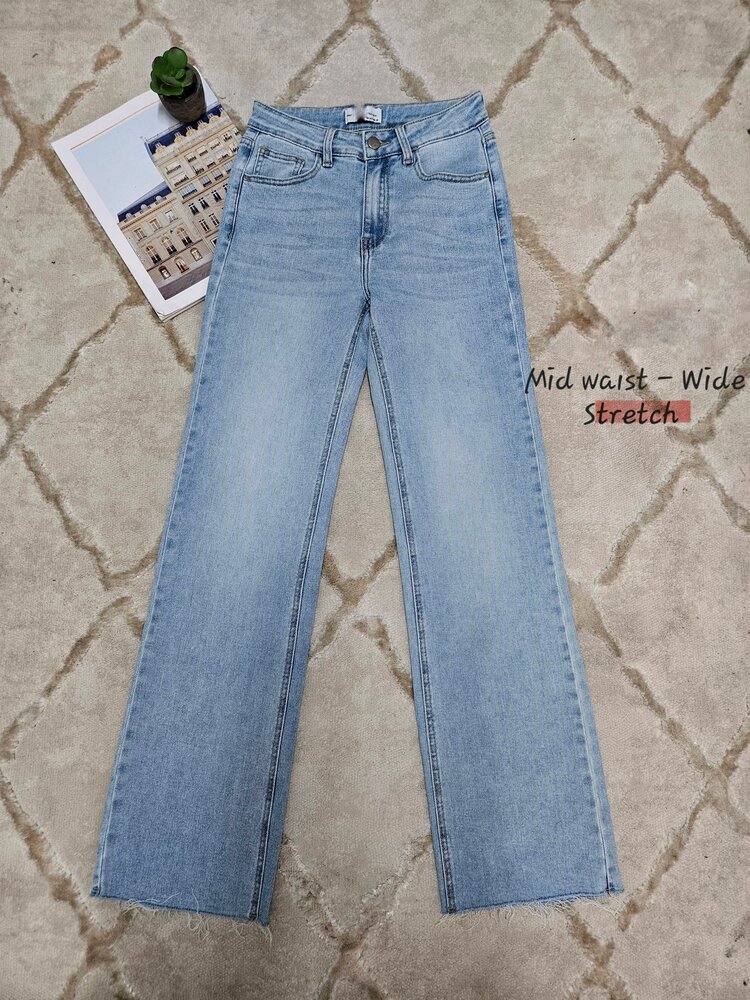Jionni Mid Waist Straight Leg Jeans / Blue