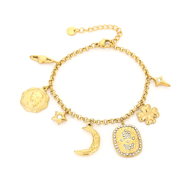 Gold Galaxy Zircon Charms Bracelet