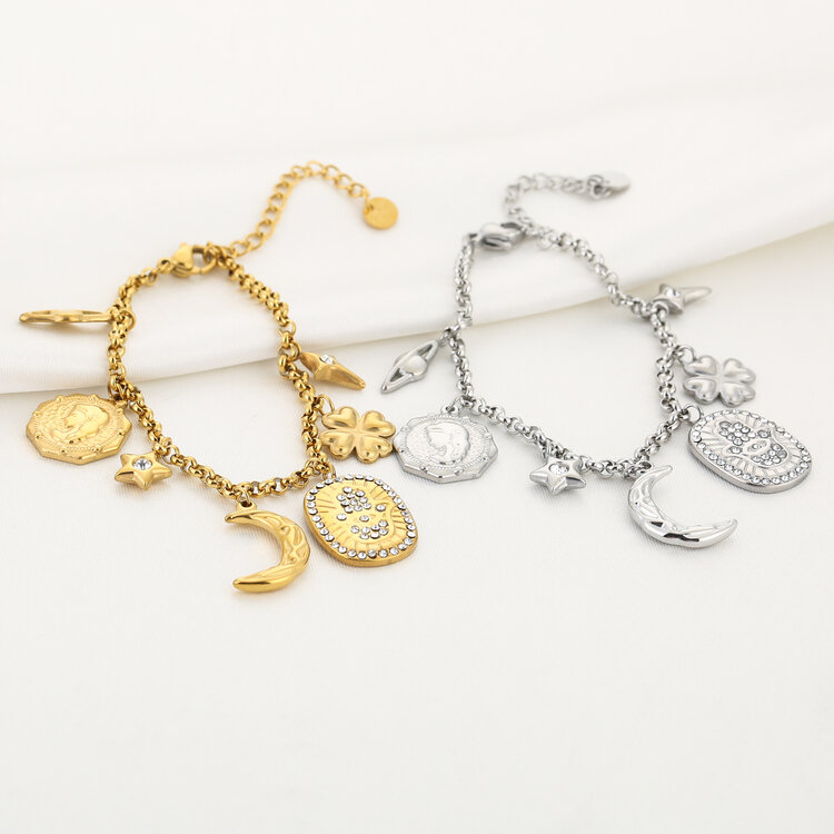 Gold Galaxy Zircon Charms Bracelet