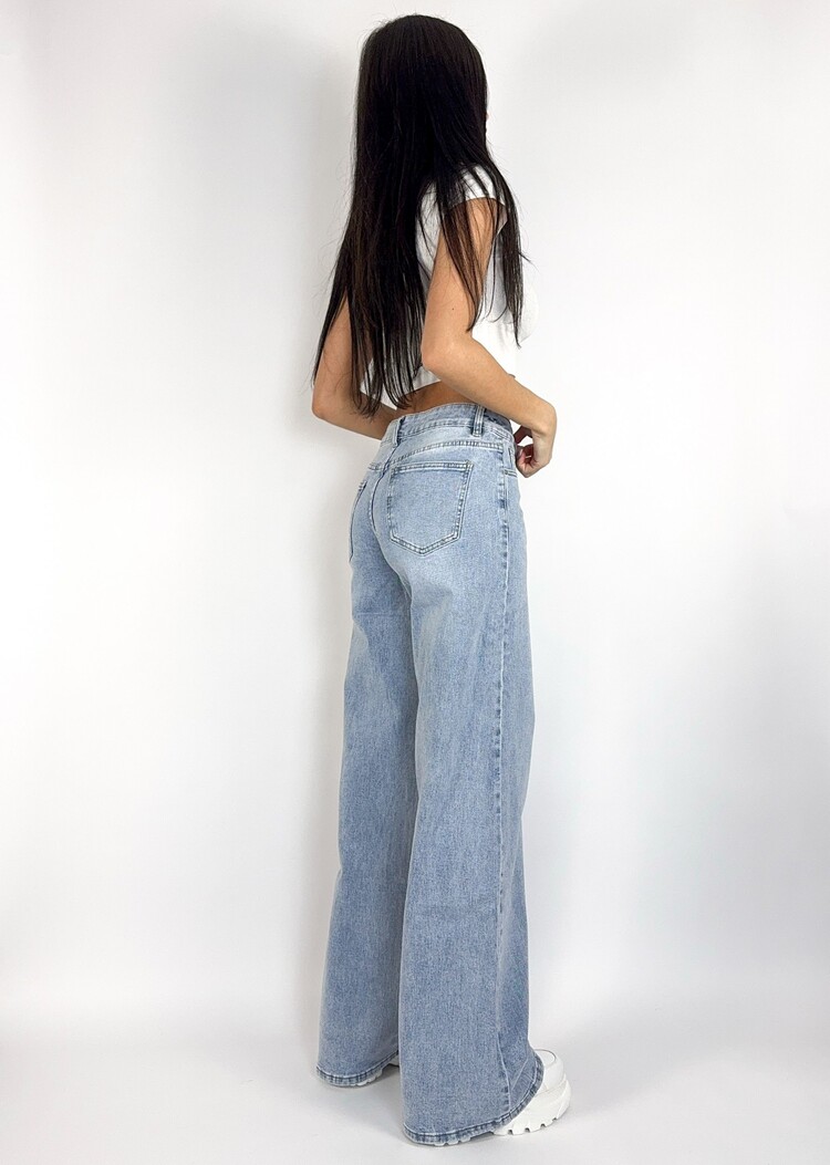 Noemi Mid Waist Wide Leg Jeans / Blue (TALL)