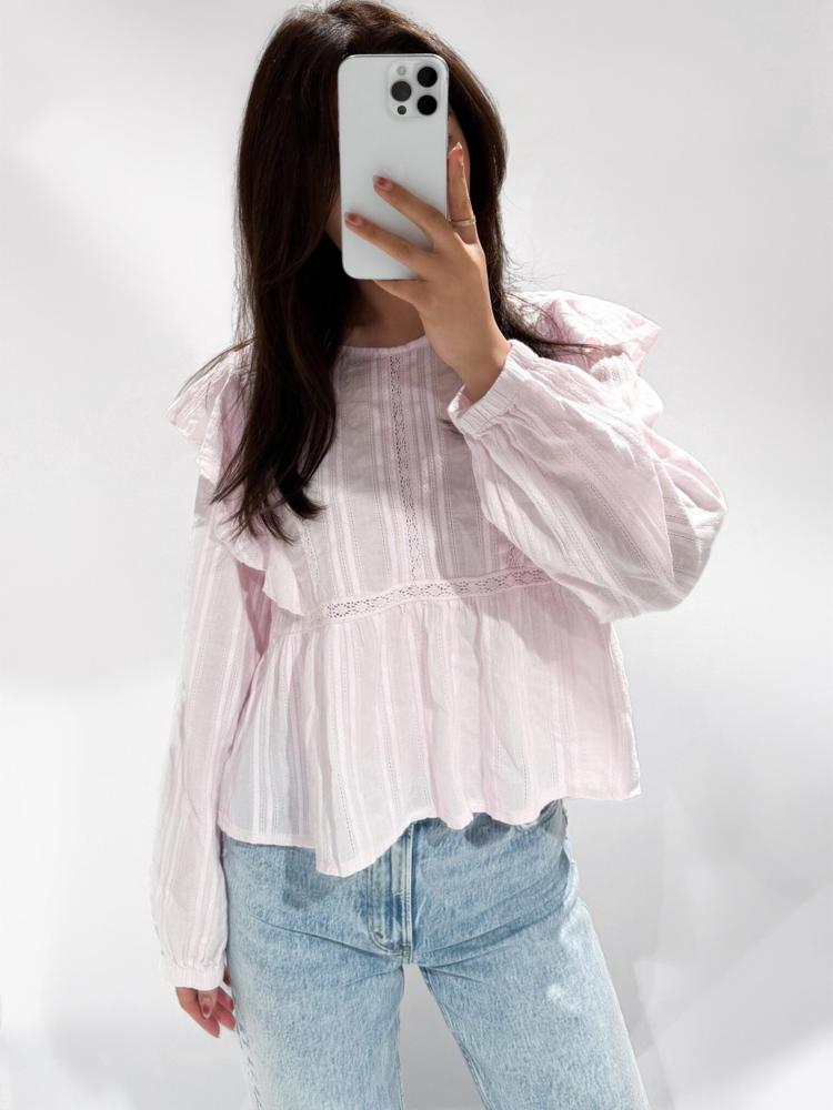 Salina Embroidered Blouse / Light Pink