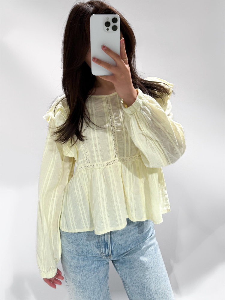 Salina Embroidered Blouse / Light Yellow