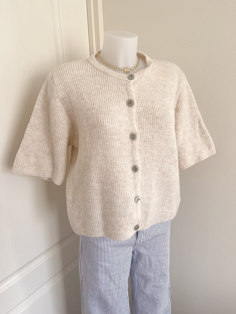 Izza Short Sleeve Cardigan / Off White