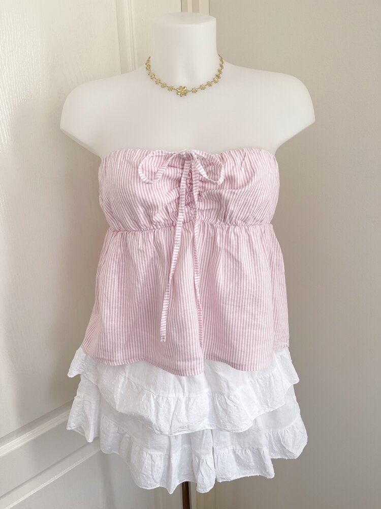 Nika Striped Halter Top / Light Pink