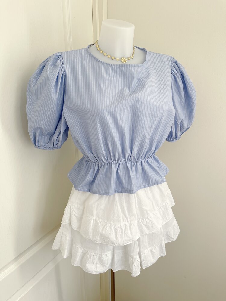 Kaylian Striped Puffy Top / Blue