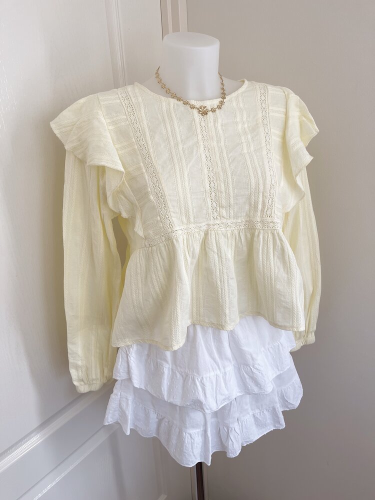 Salina Embroidered Blouse / Light Yellow