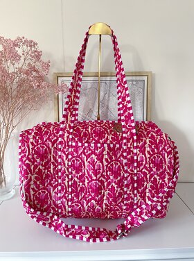 Yasmina Flower Travel Bag / Red Pink