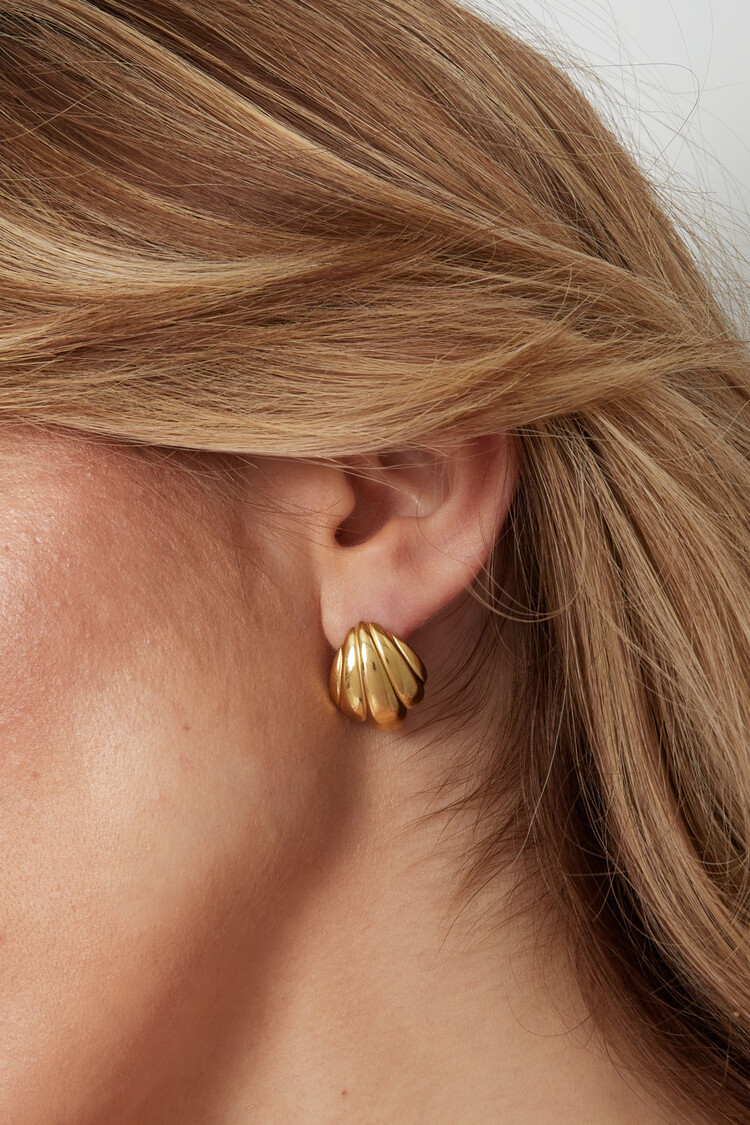 Gold Statement Shell Stud Earrings