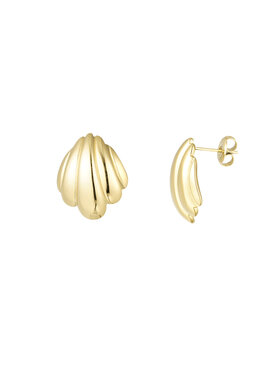 Gold Statement Shell Stud Earrings