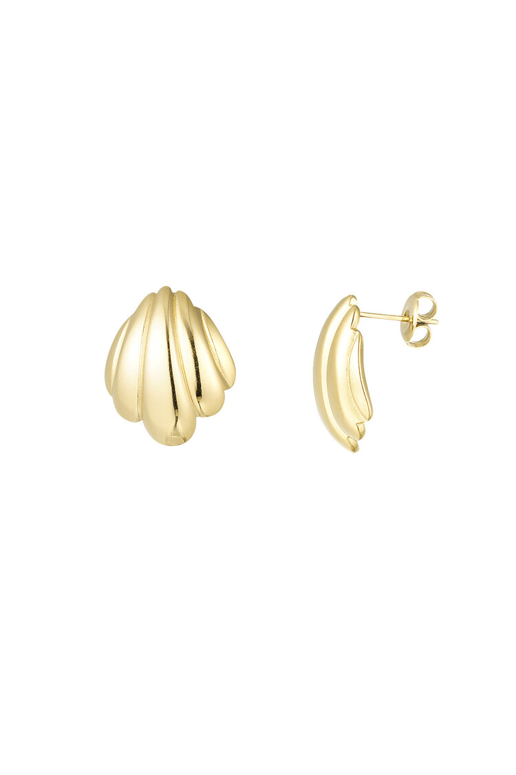 Gold Statement Shell Stud Earrings