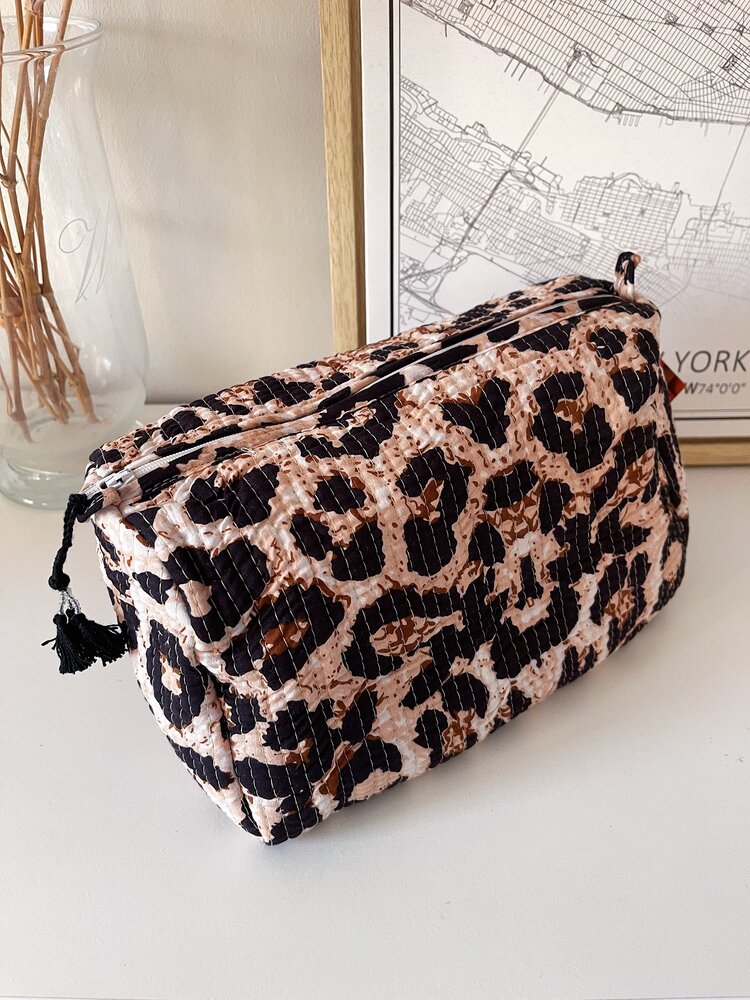 Bali Leopard Pouch / Brown (L)