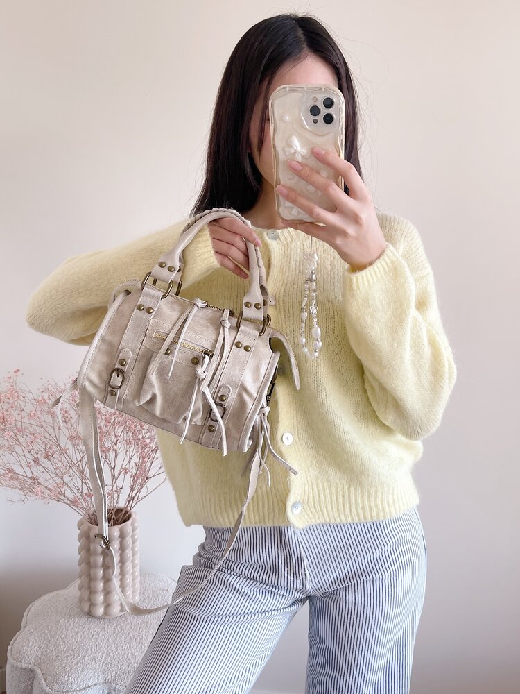 Nora City Studs Bag / Beige Ecru