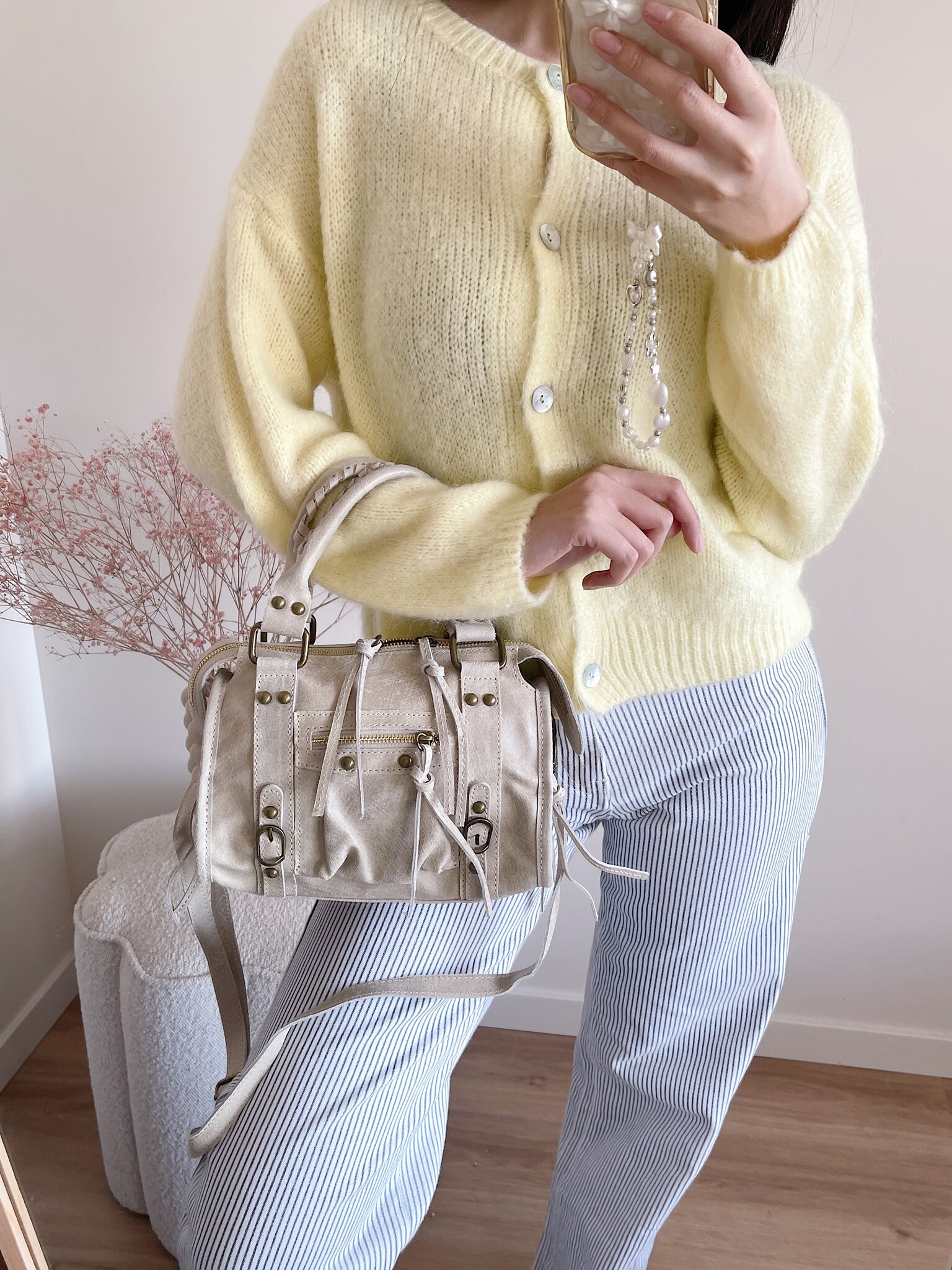 Nora City Studs Bag / Beige Ecru - Hello My Love Nora City Studs Bag / Beige Ecru - Hello My Love